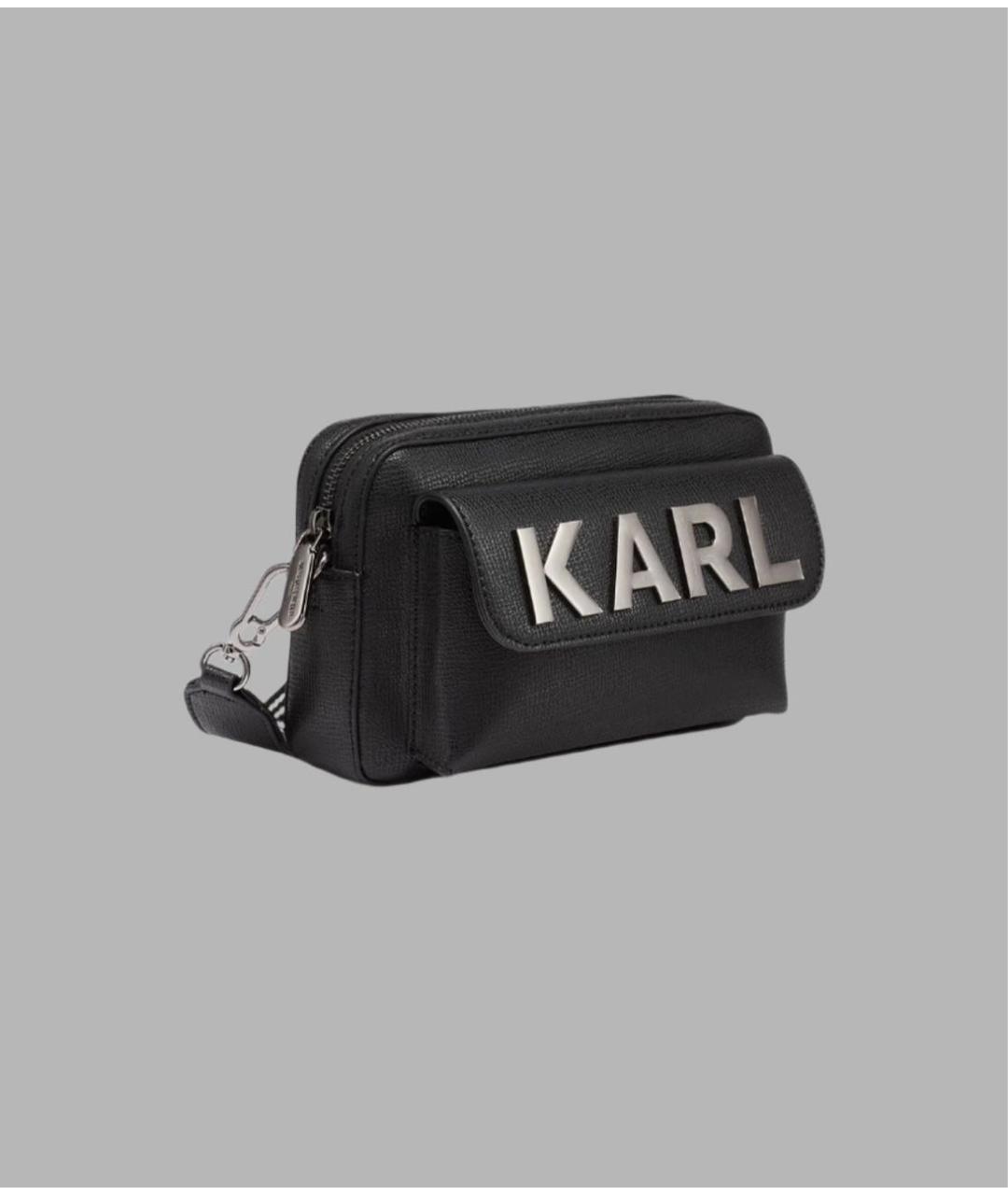 KARL LAGERFELD Черная сумка через плечо из искусственной кожи, фото 2