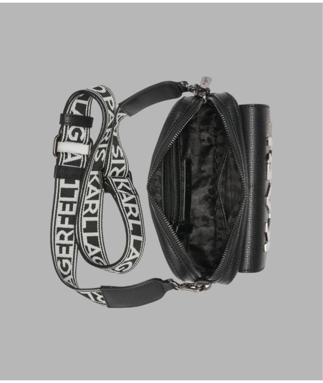 KARL LAGERFELD Черная сумка через плечо из искусственной кожи, фото 3