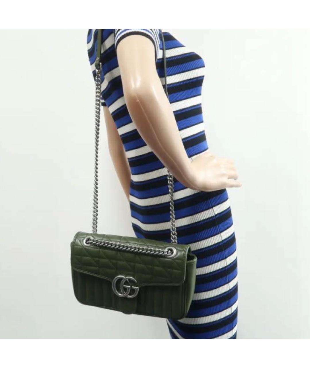 GUCCI Зеленая кожаная сумка через плечо, фото 3