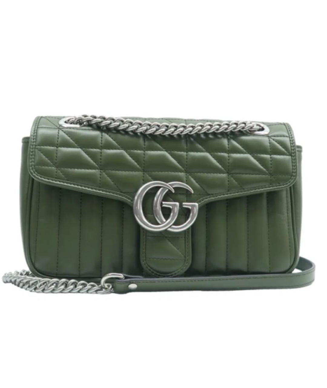 GUCCI Зеленая кожаная сумка через плечо, фото 1