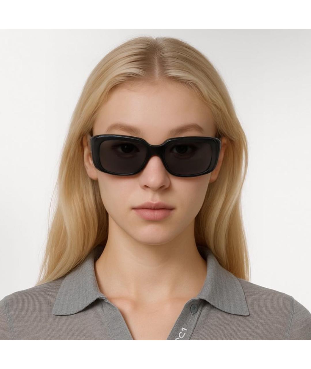 BALENCIAGA Черные пластиковые солнцезащитные очки, фото 2