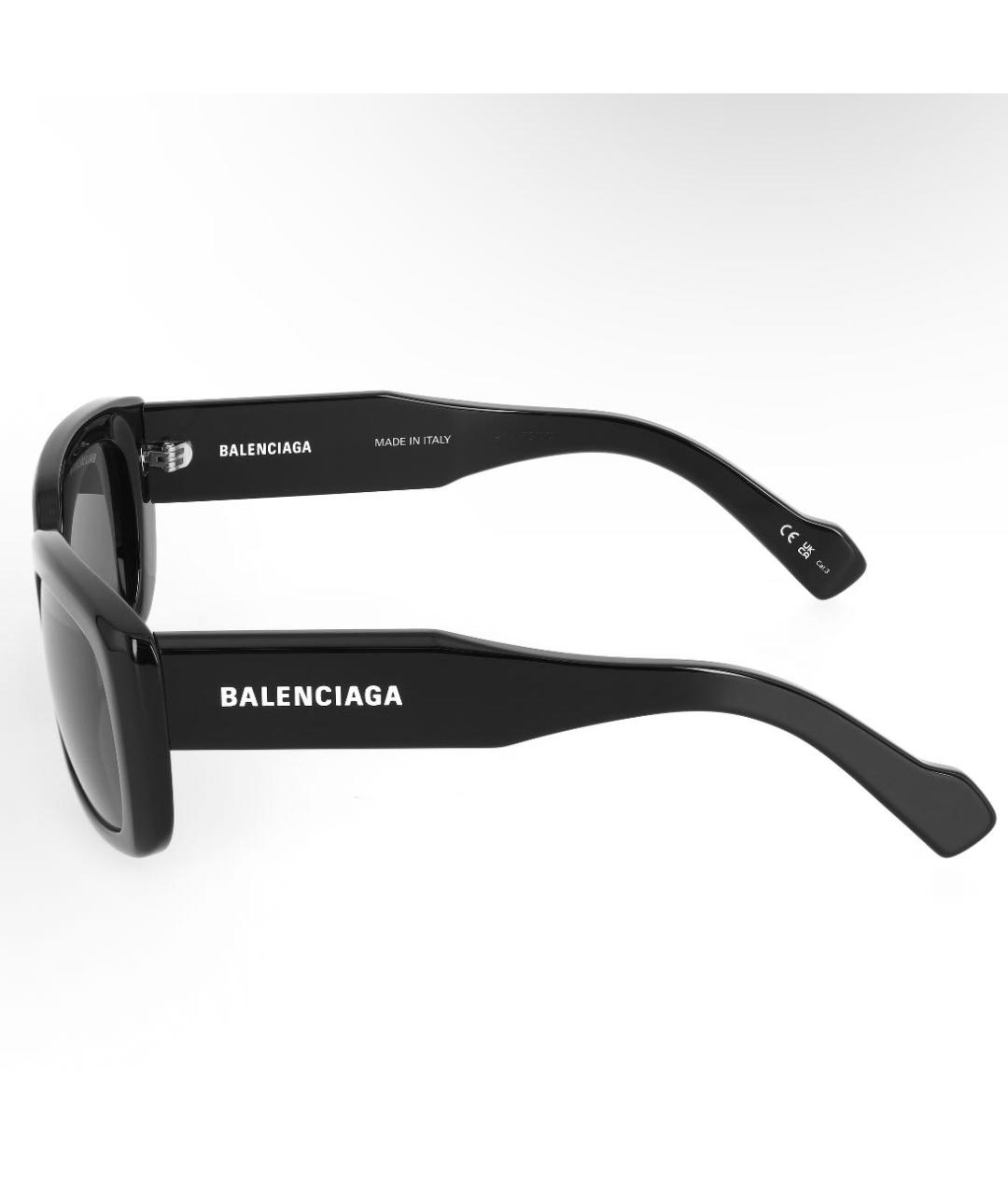 BALENCIAGA Черные пластиковые солнцезащитные очки, фото 3