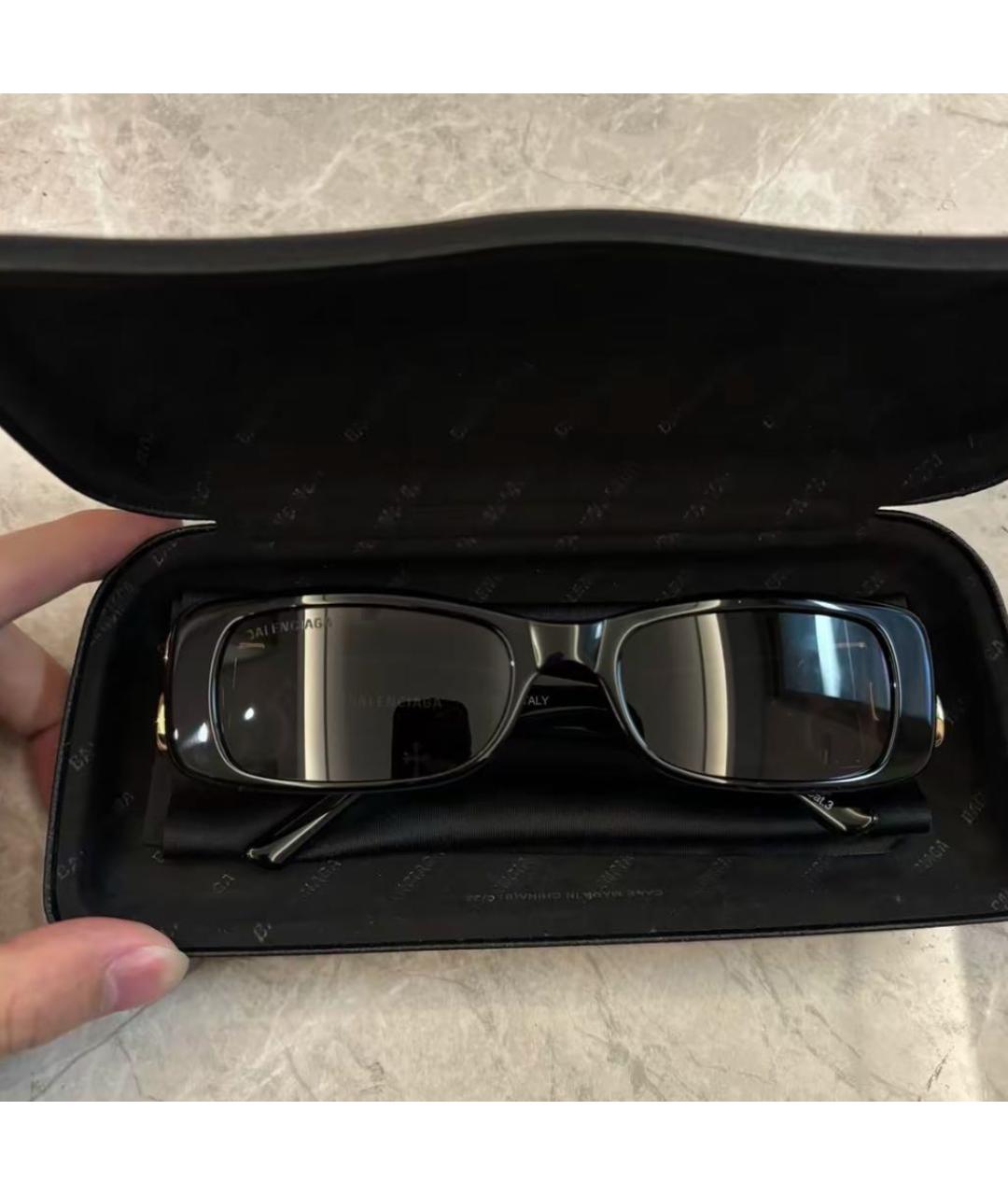 BALENCIAGA Черные пластиковые солнцезащитные очки, фото 3