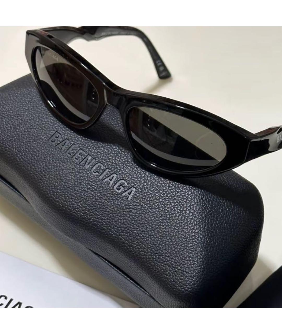 BALENCIAGA Черные пластиковые солнцезащитные очки, фото 4