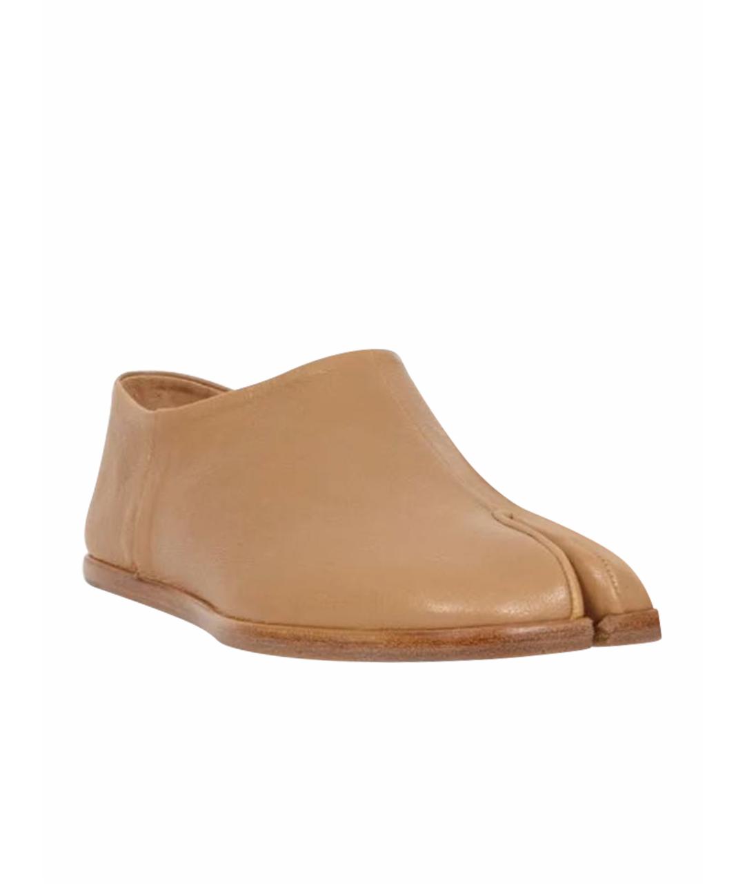 MAISON MARGIELA Бежевые кожаные лоферы, фото 1