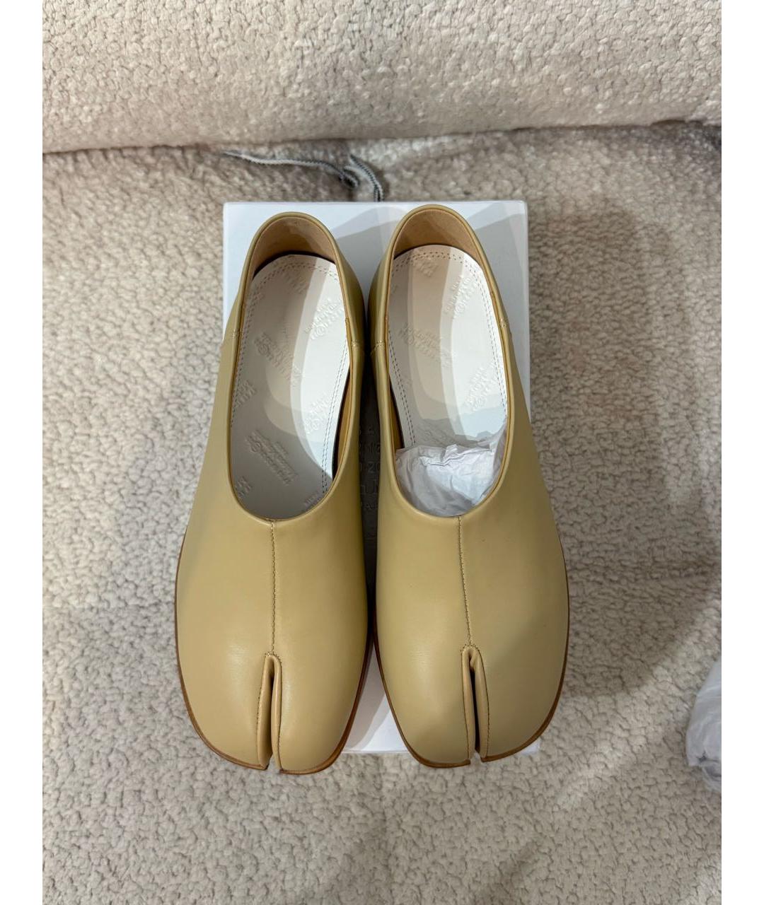 MAISON MARGIELA Бежевые кожаные лоферы, фото 7