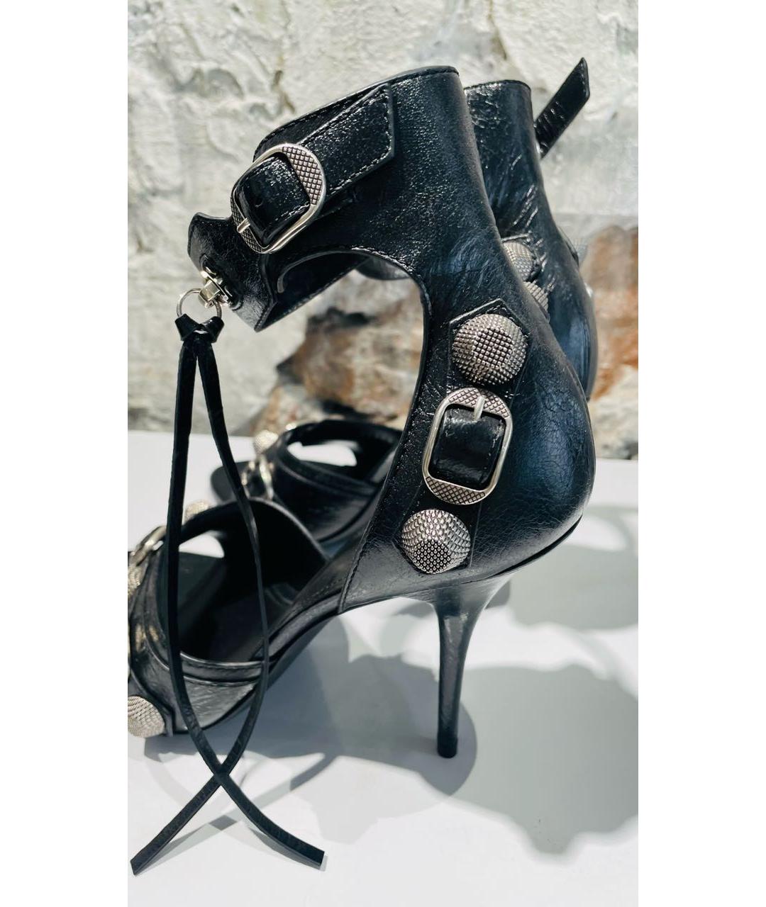 BALENCIAGA Черные кожаные босоножки, фото 6