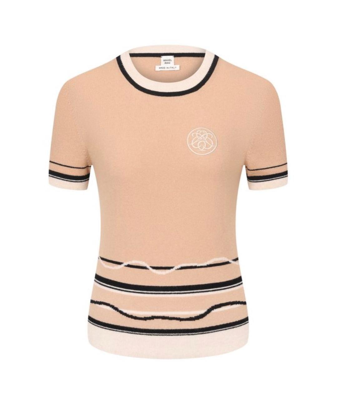 HERMES Бежевый кашемировый джемпер / свитер, фото 4