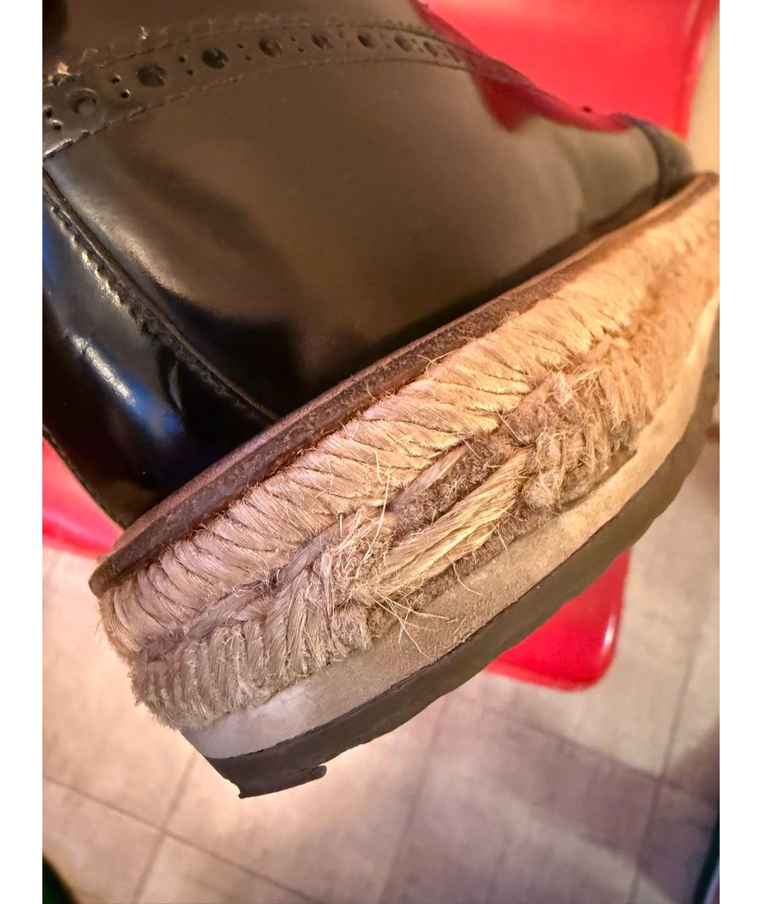 PRADA Черные кожаные эспадрильи, фото 6