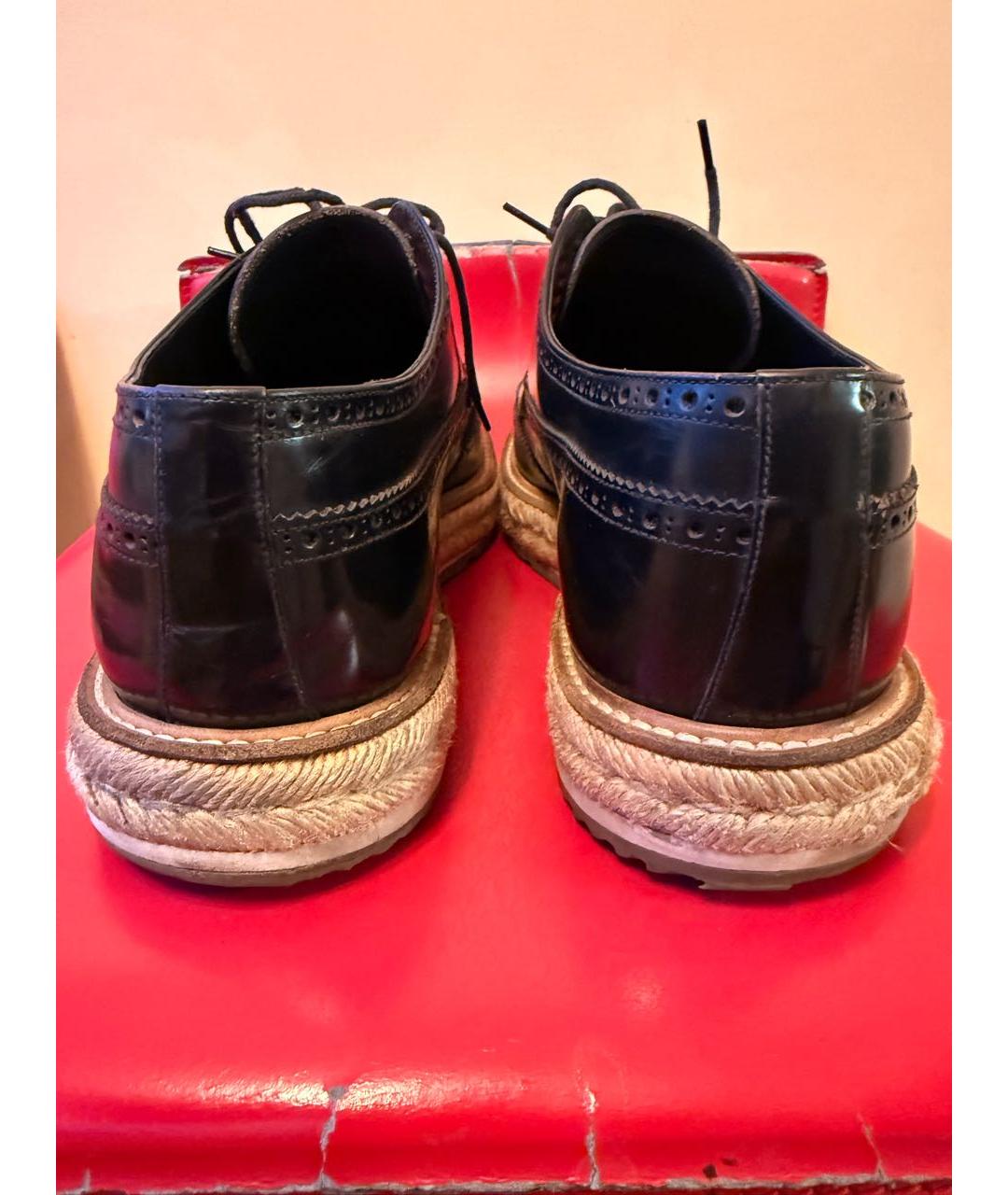 PRADA Черные кожаные эспадрильи, фото 4