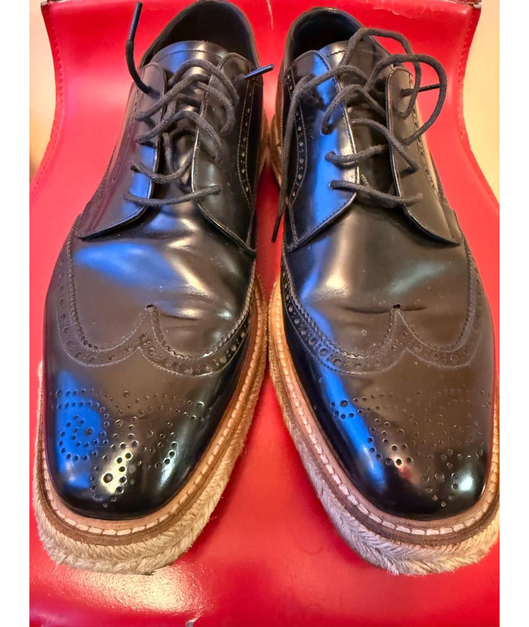 PRADA Черные кожаные эспадрильи, фото 2