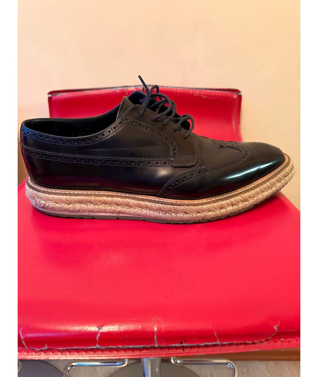 PRADA Черные кожаные эспадрильи, фото 9