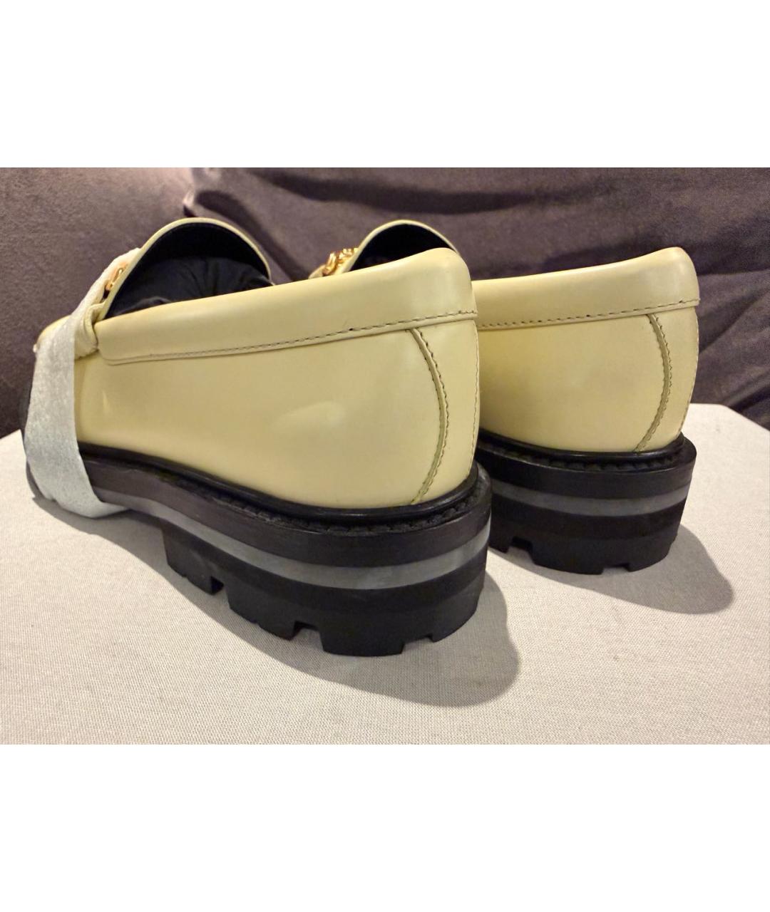CELINE Желтые кожаные лоферы, фото 3