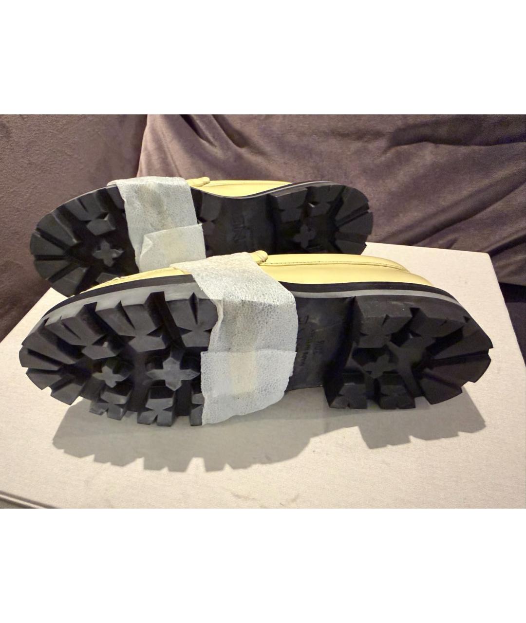 CELINE Желтые кожаные лоферы, фото 4