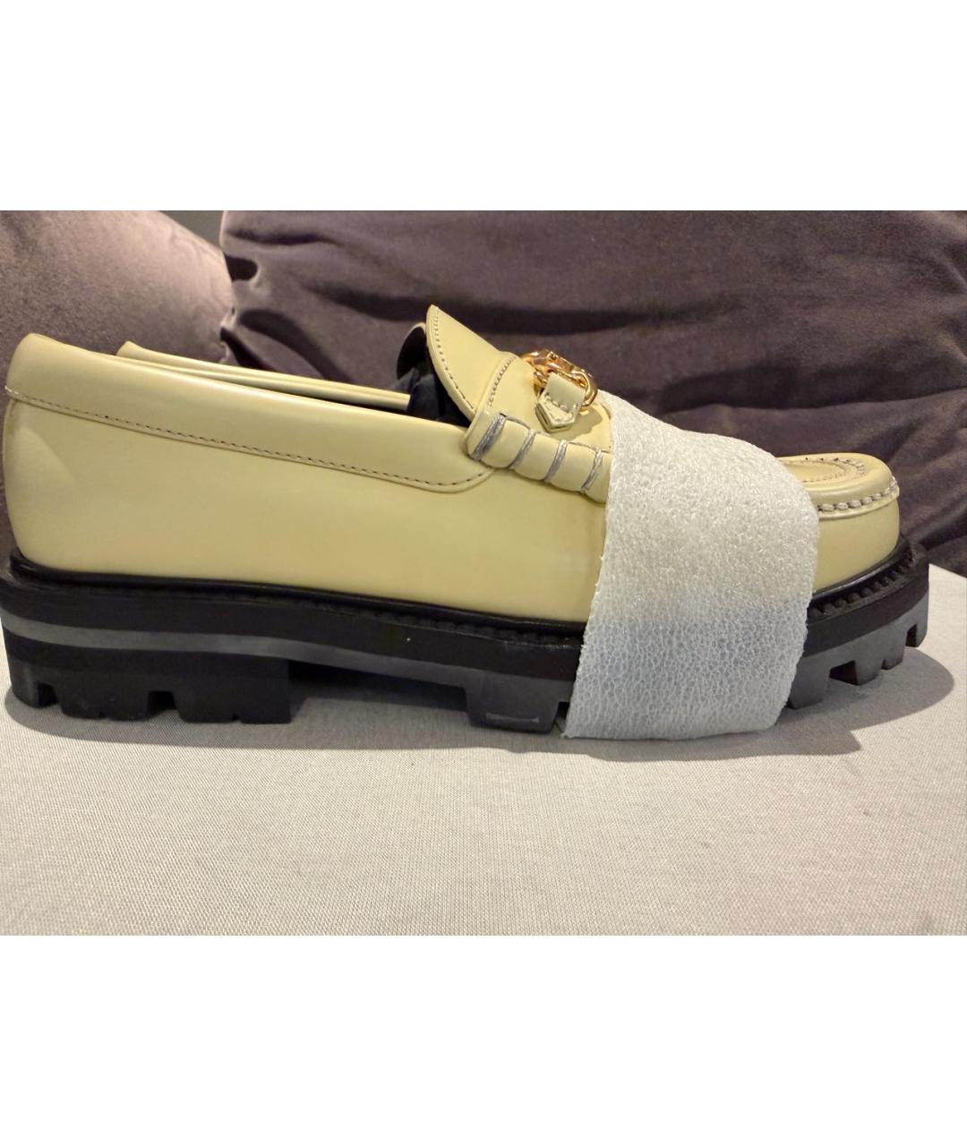 CELINE Желтые кожаные лоферы, фото 5