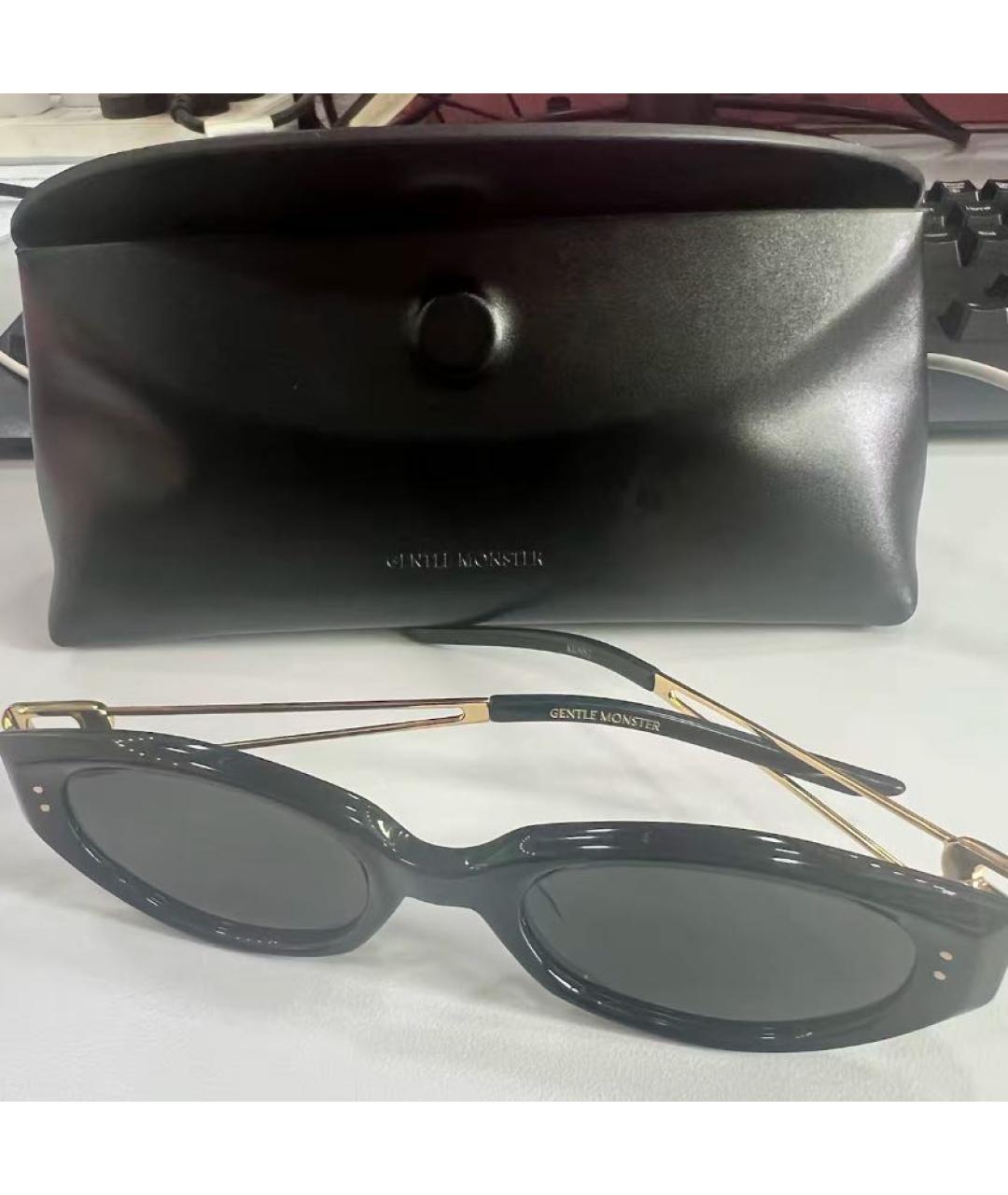GENTLE MONSTER Черные металлические солнцезащитные очки, фото 3