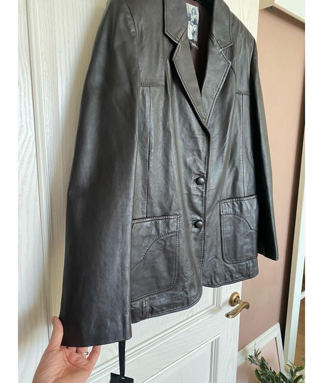 PINKO Коричневый кожаный жакет/пиджак, фото 3