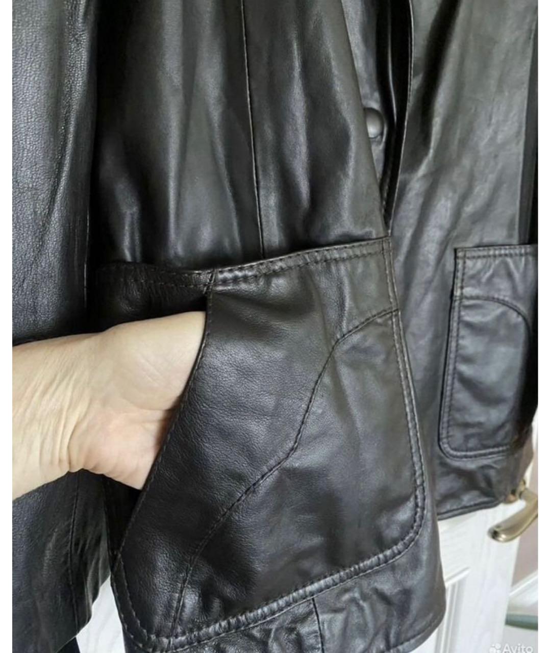 PINKO Коричневый кожаный жакет/пиджак, фото 6