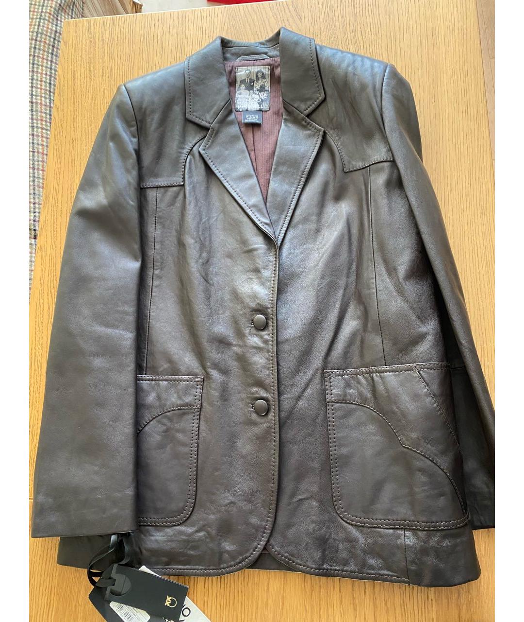 PINKO Коричневый кожаный жакет/пиджак, фото 2