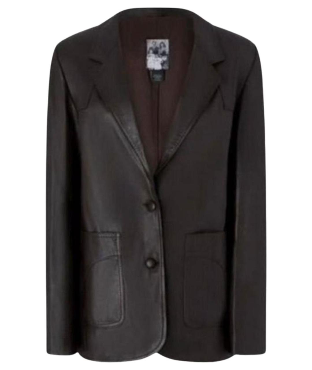 PINKO Коричневый кожаный жакет/пиджак, фото 1