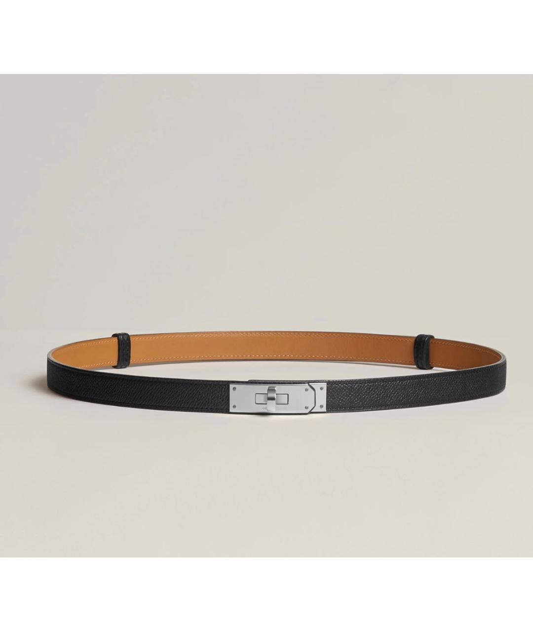 HERMES Черный кожаный ремень, фото 4