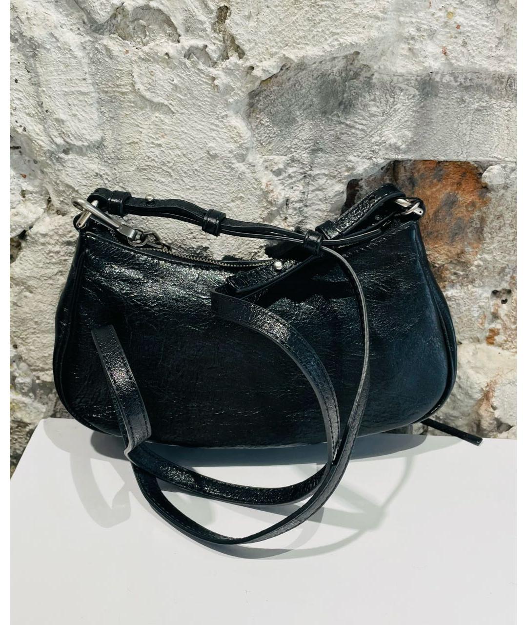 BALENCIAGA Черная кожаная сумка через плечо, фото 3