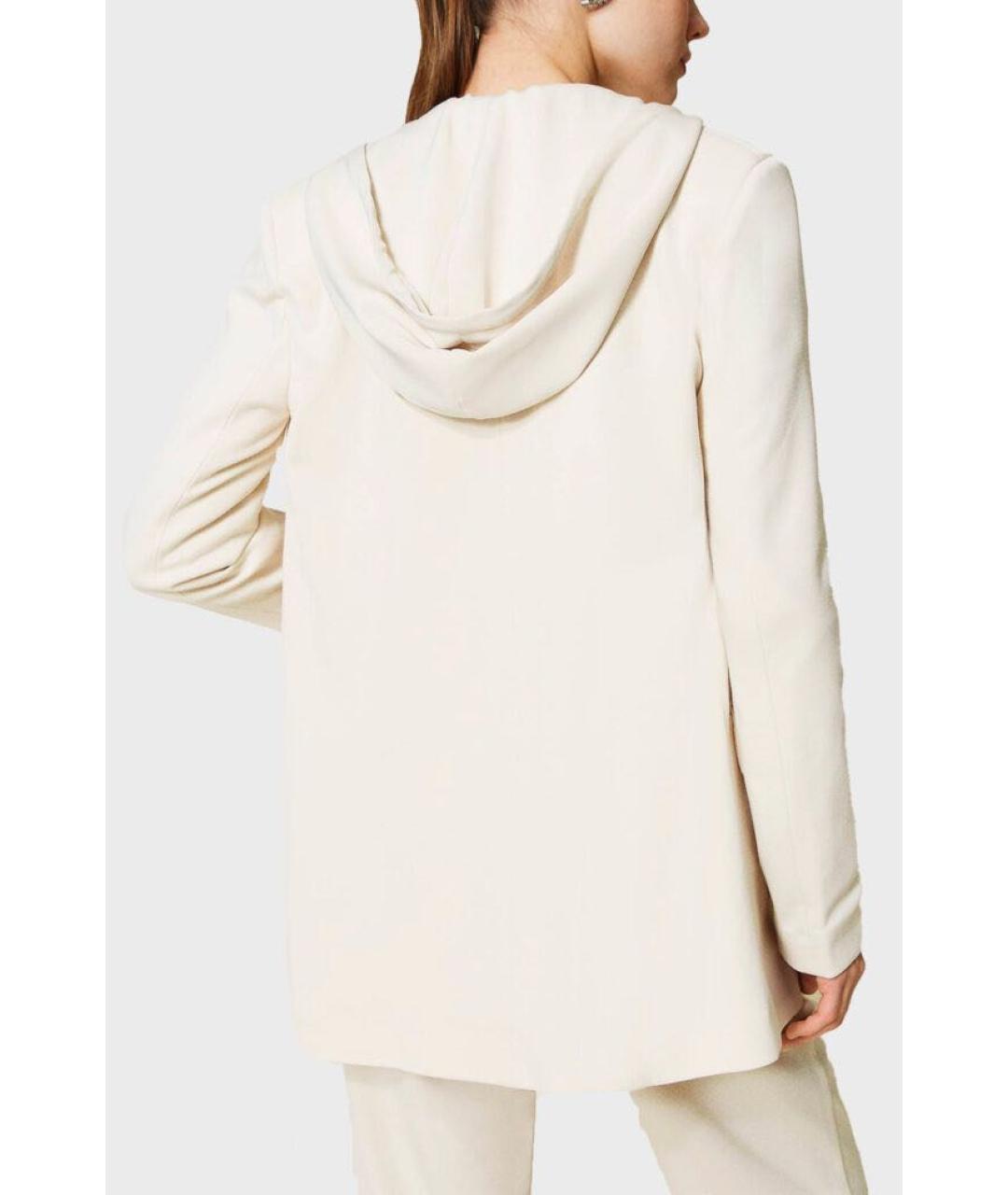 TWIN-SET Бежевый вискозный жакет/пиджак, фото 5