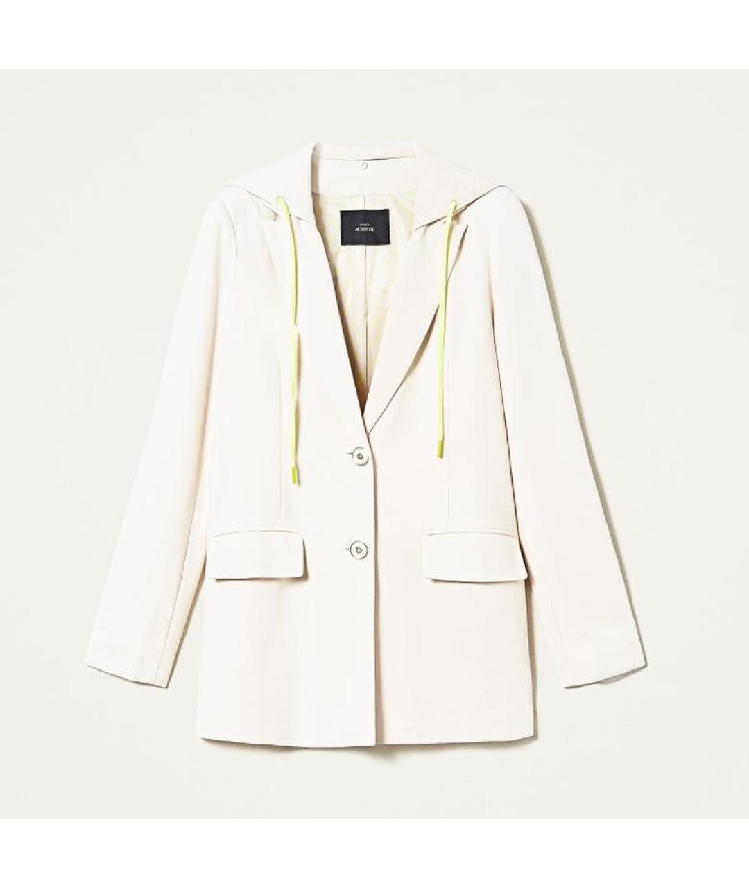 TWIN-SET Бежевый вискозный жакет/пиджак, фото 9