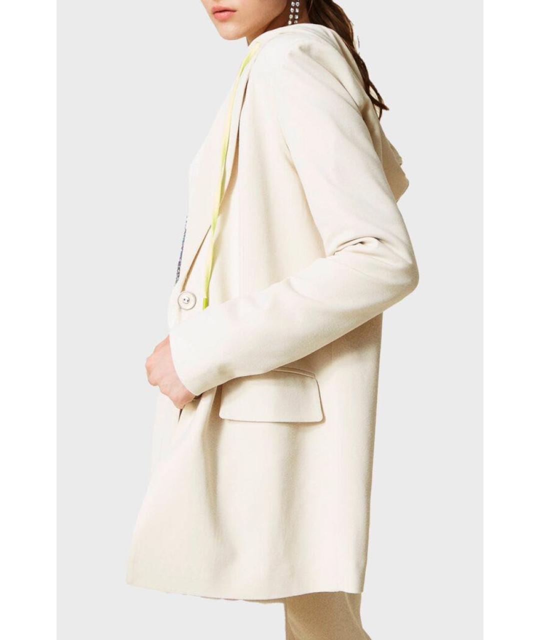 TWIN-SET Бежевый вискозный жакет/пиджак, фото 4