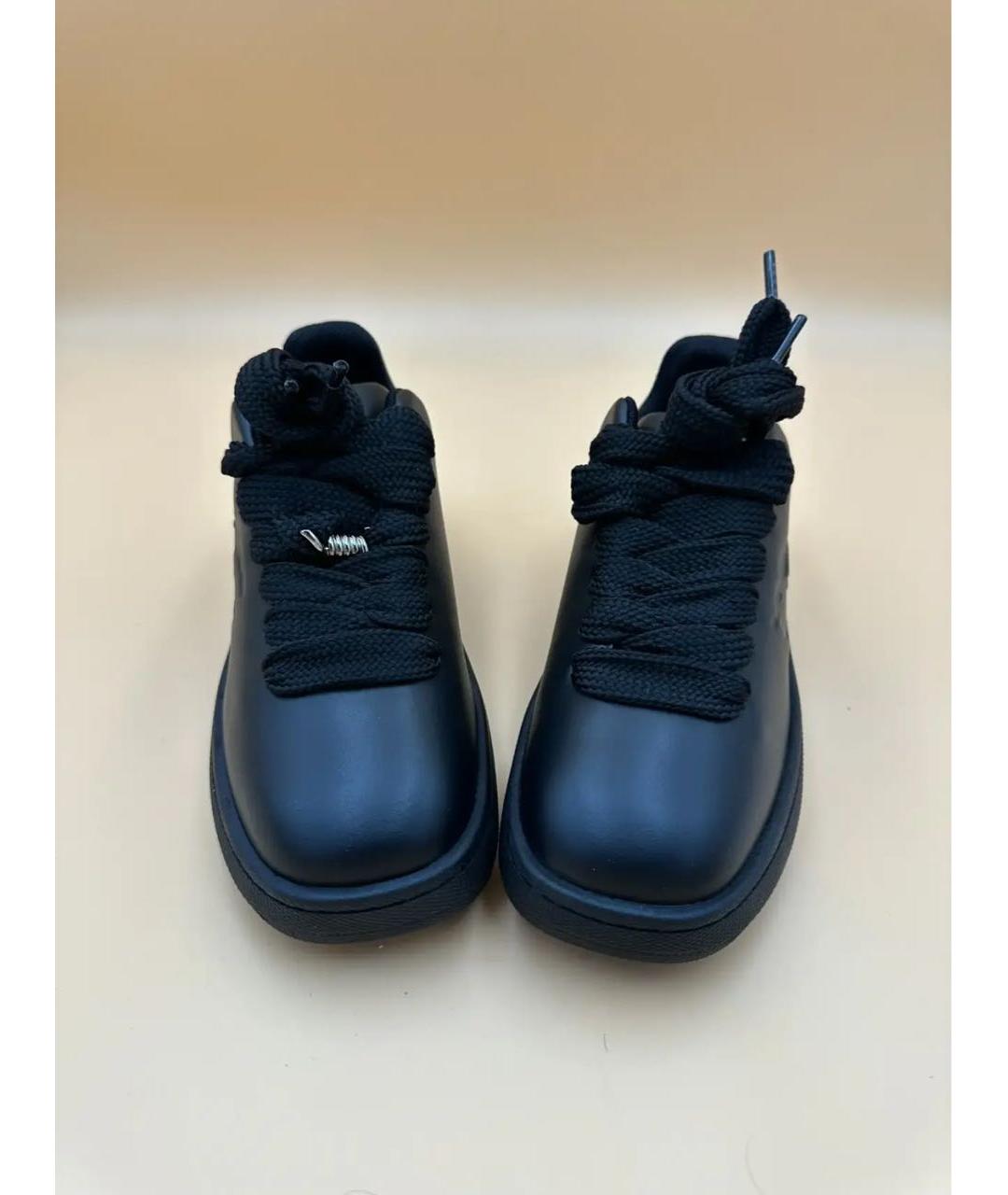 BURBERRY Черные кожаные кеды, фото 8