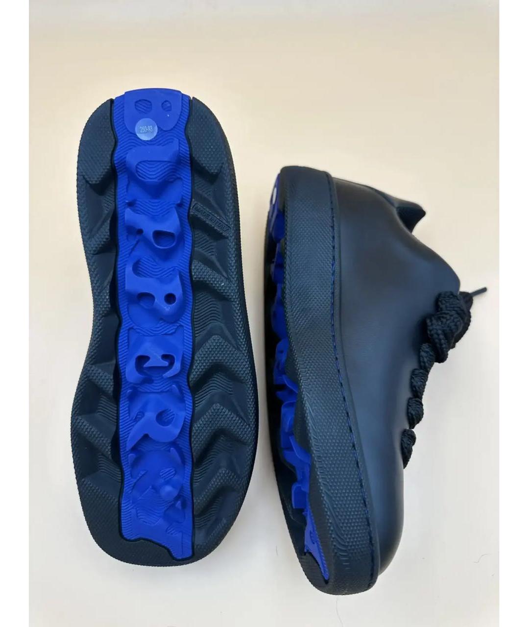 BURBERRY Черные кожаные кеды, фото 5