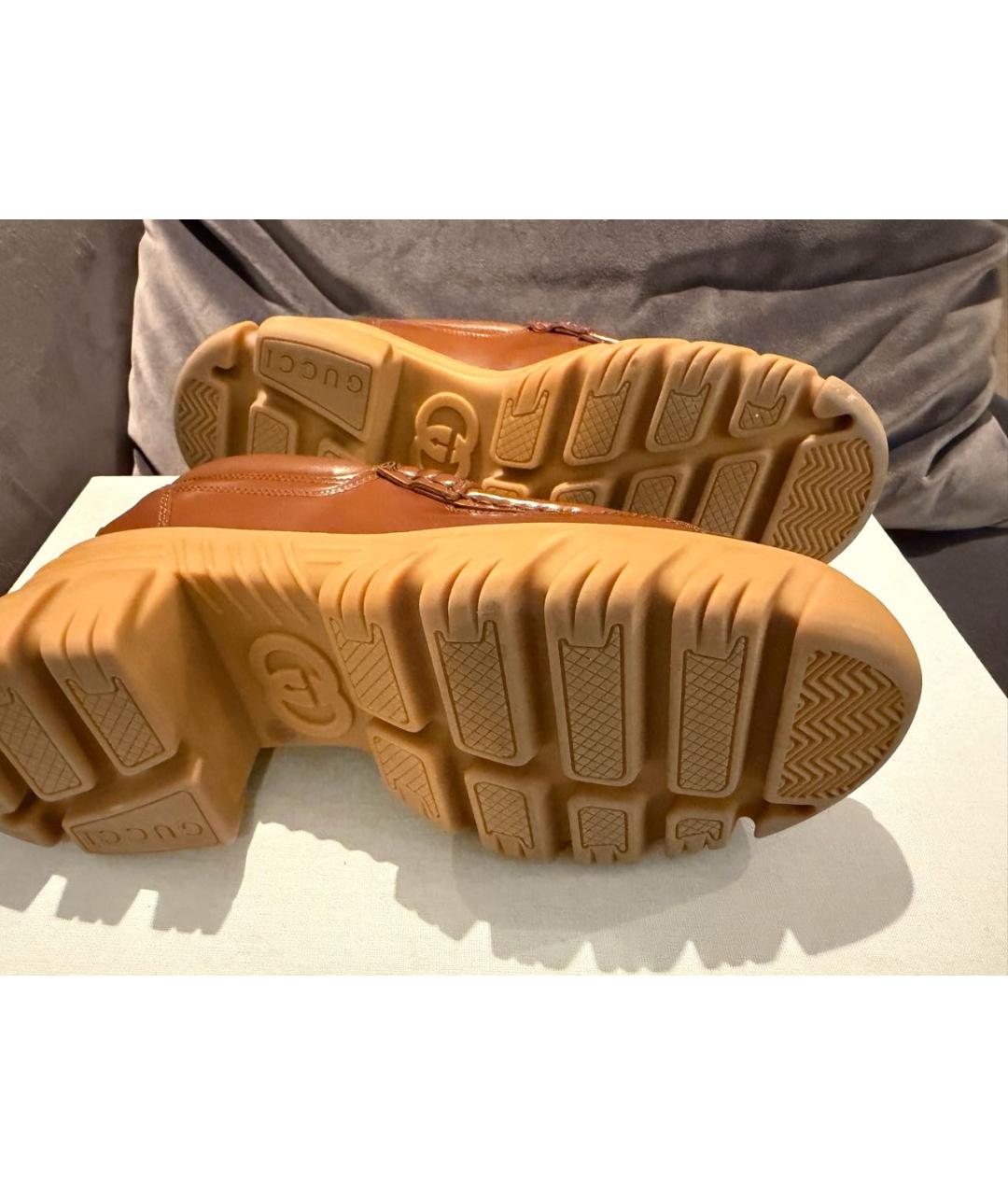 GUCCI Коричневые кожаные лоферы, фото 5