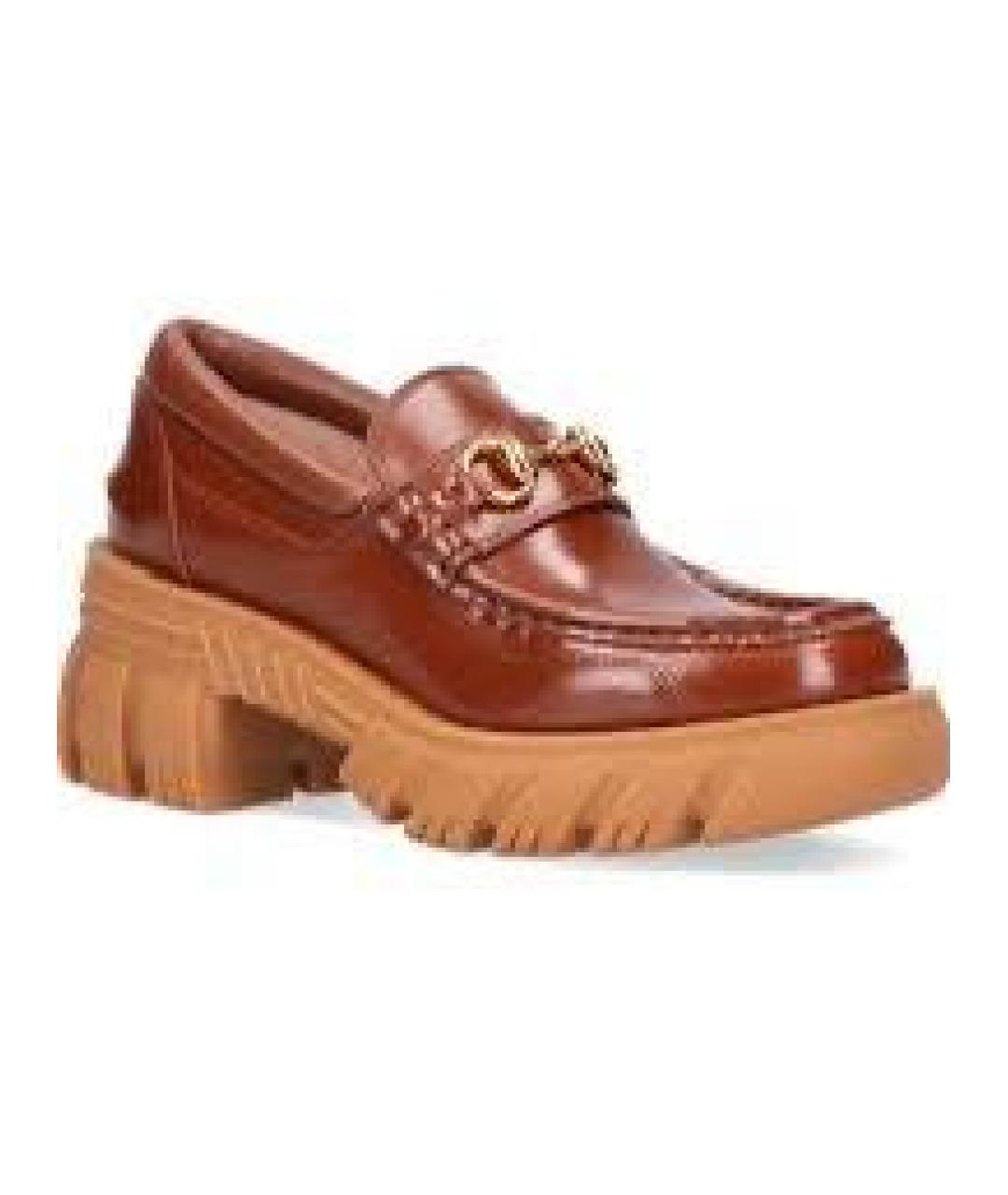 GUCCI Коричневые кожаные лоферы, фото 2