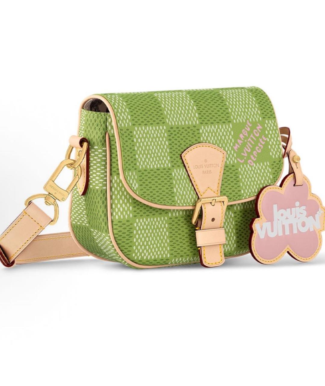 LOUIS VUITTON Салатовая кожаная сумка на плечо, фото 2