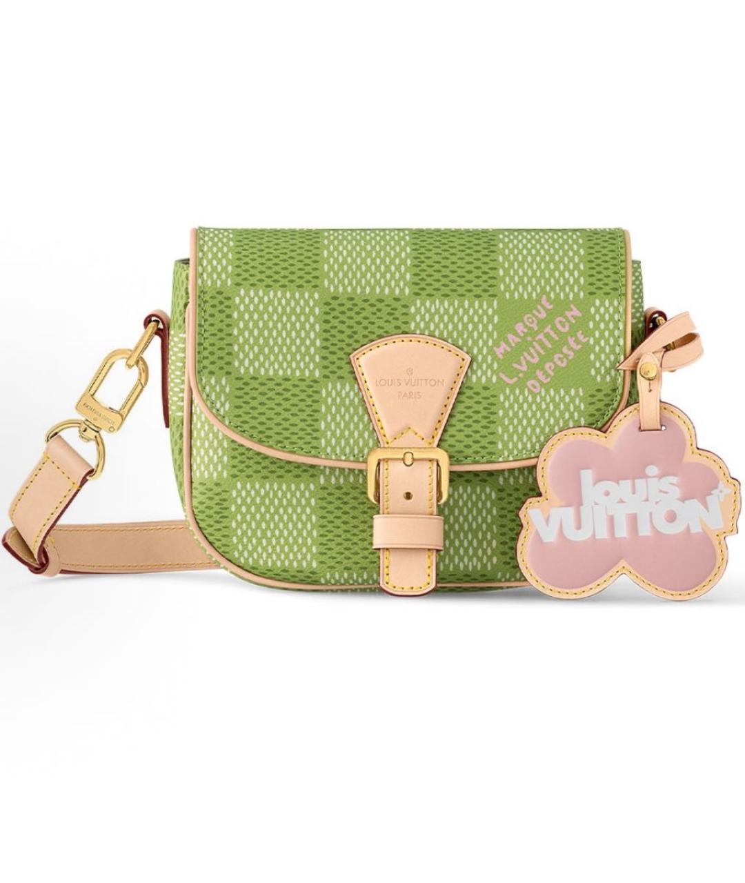 LOUIS VUITTON Салатовая кожаная сумка на плечо, фото 6