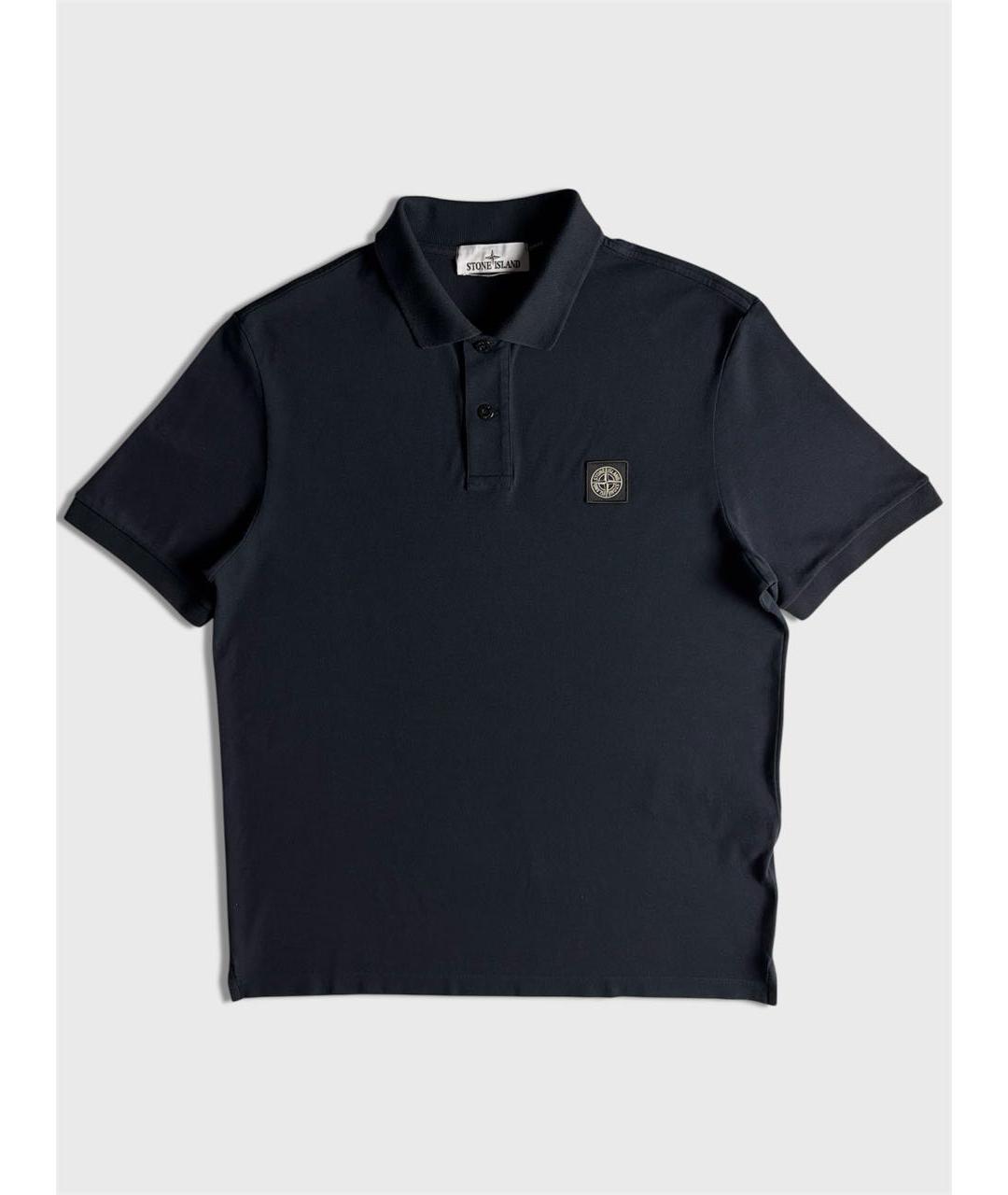 STONE ISLAND Темно-синее хлопковое поло с коротким рукавом, фото 6