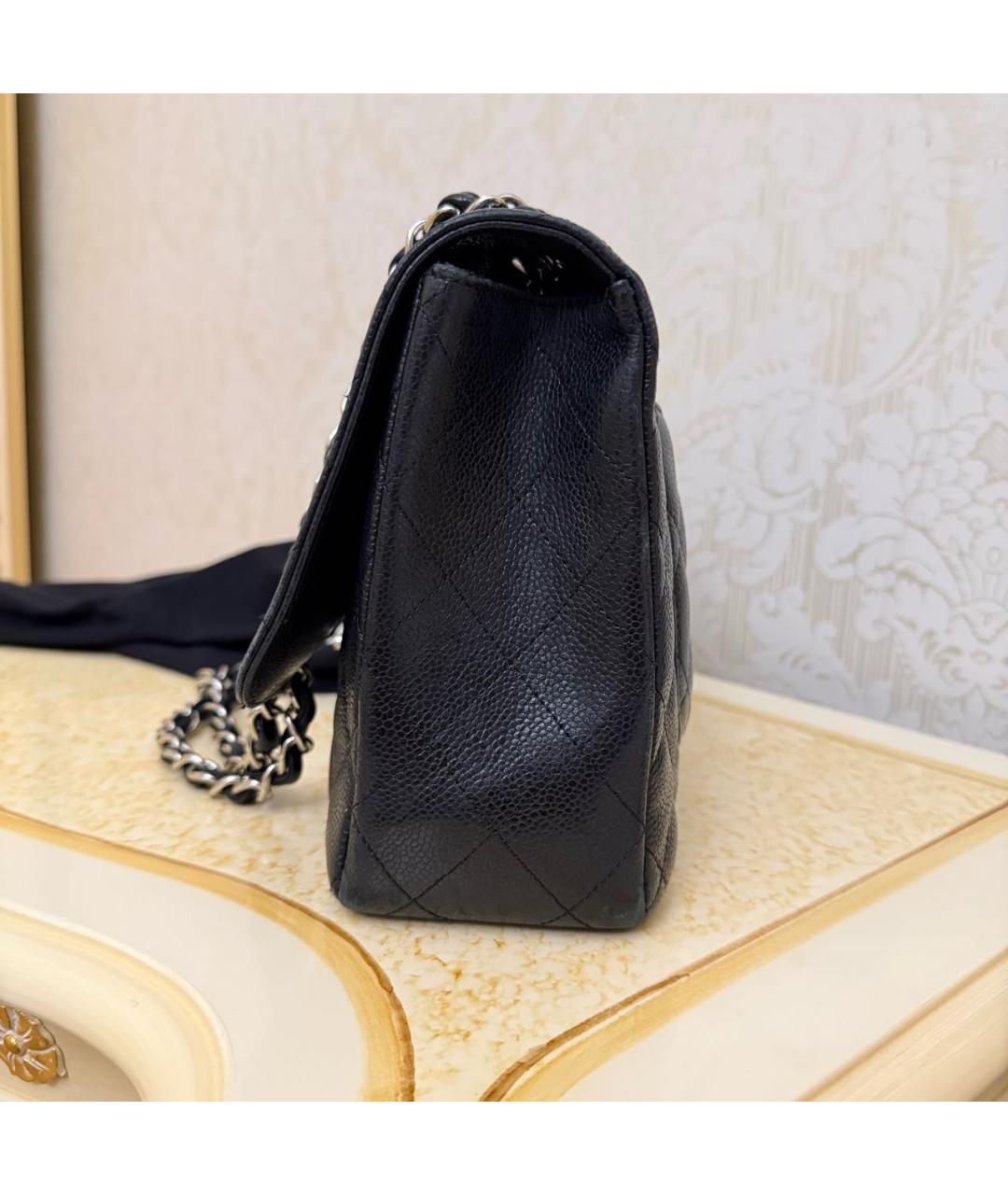 CHANEL Черная кожаная сумка через плечо, фото 5