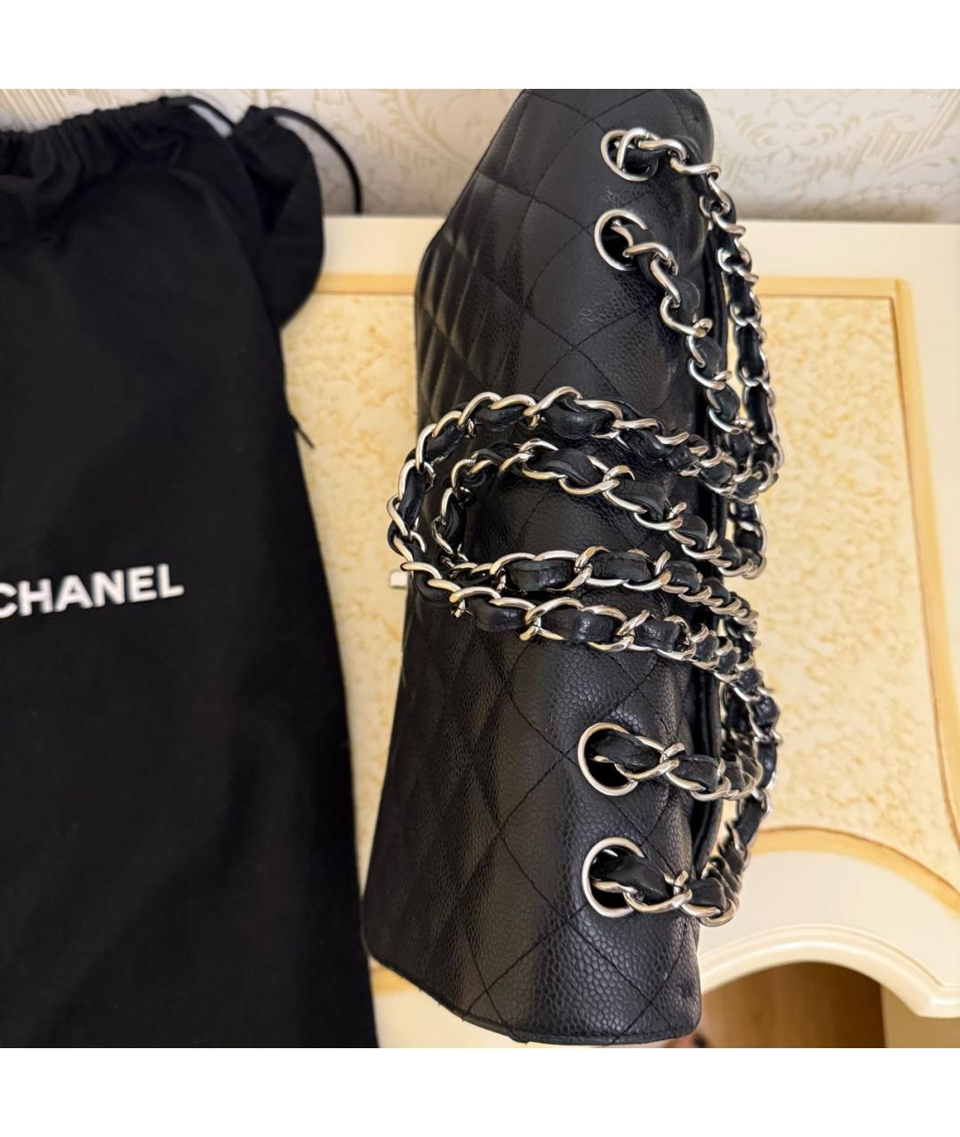 CHANEL Черная кожаная сумка через плечо, фото 4