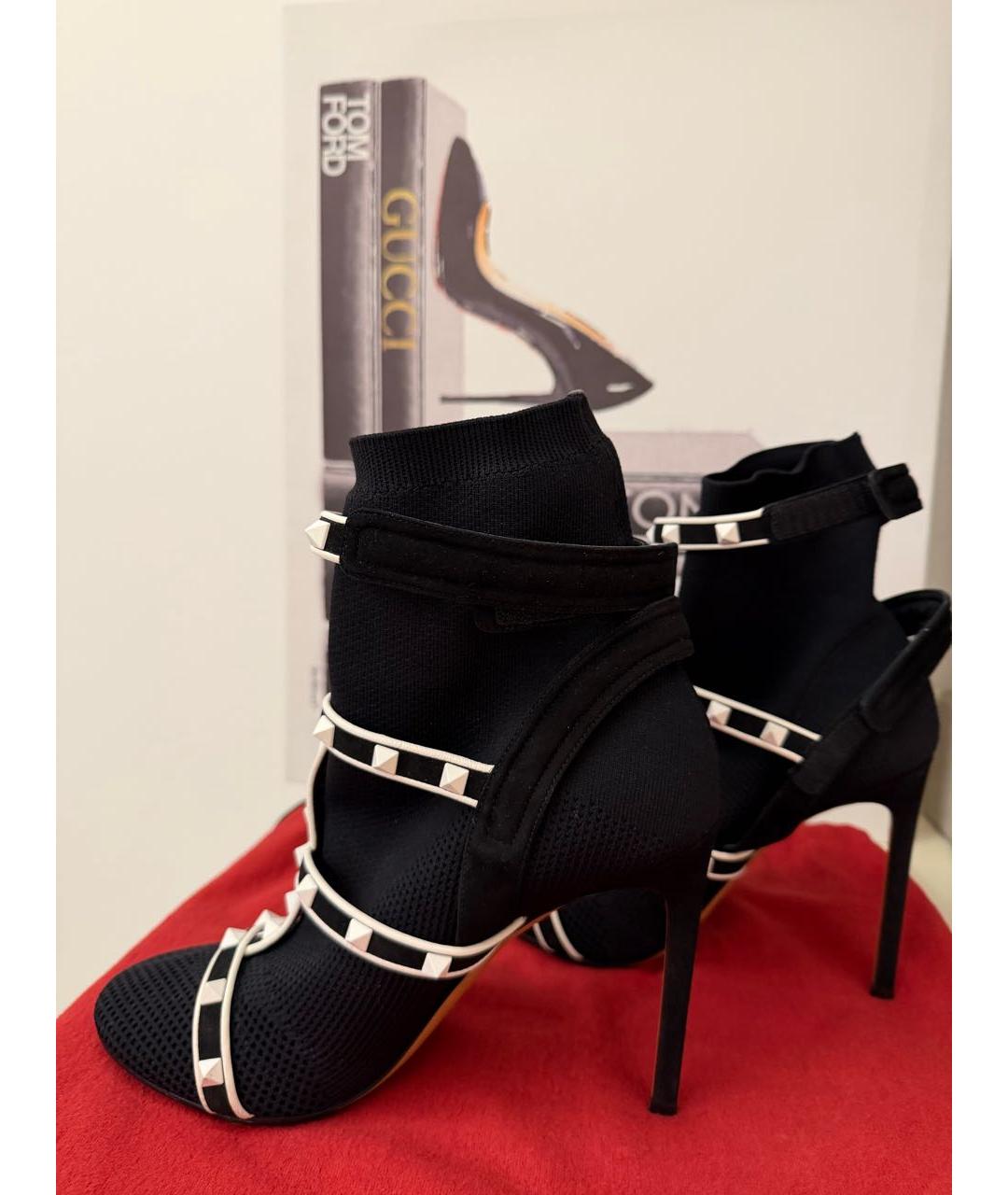 VALENTINO Черные текстильные ботильоны, фото 8