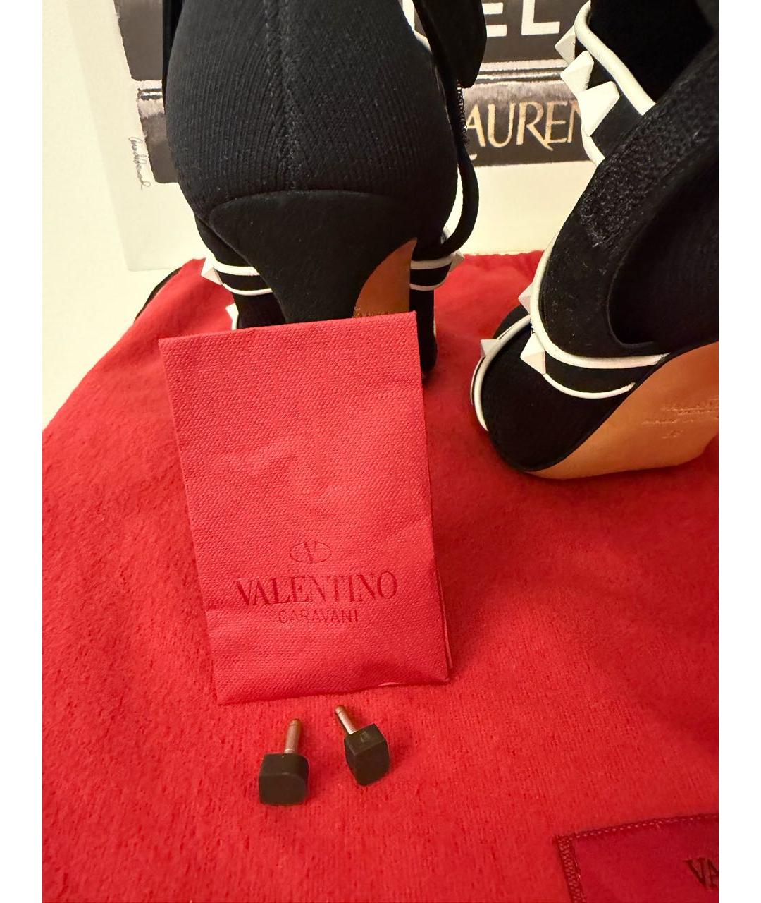 VALENTINO Черные текстильные ботильоны, фото 6