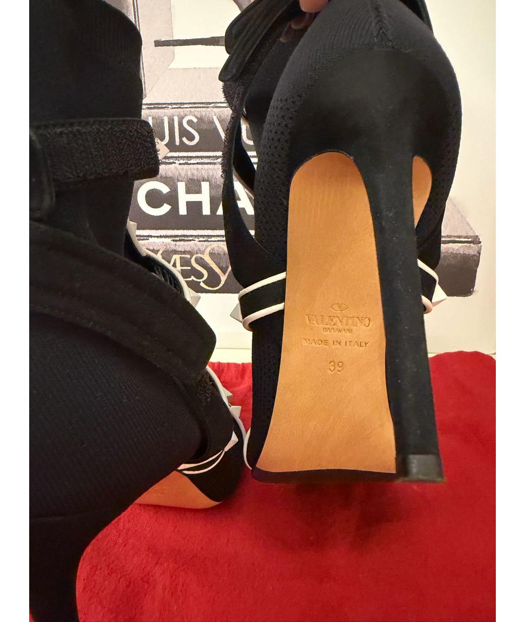 VALENTINO Черные текстильные ботильоны, фото 4