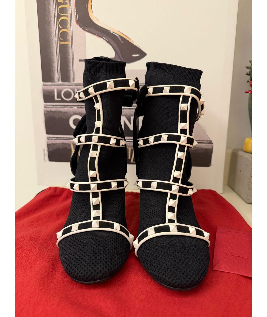 VALENTINO Черные текстильные ботильоны, фото 2