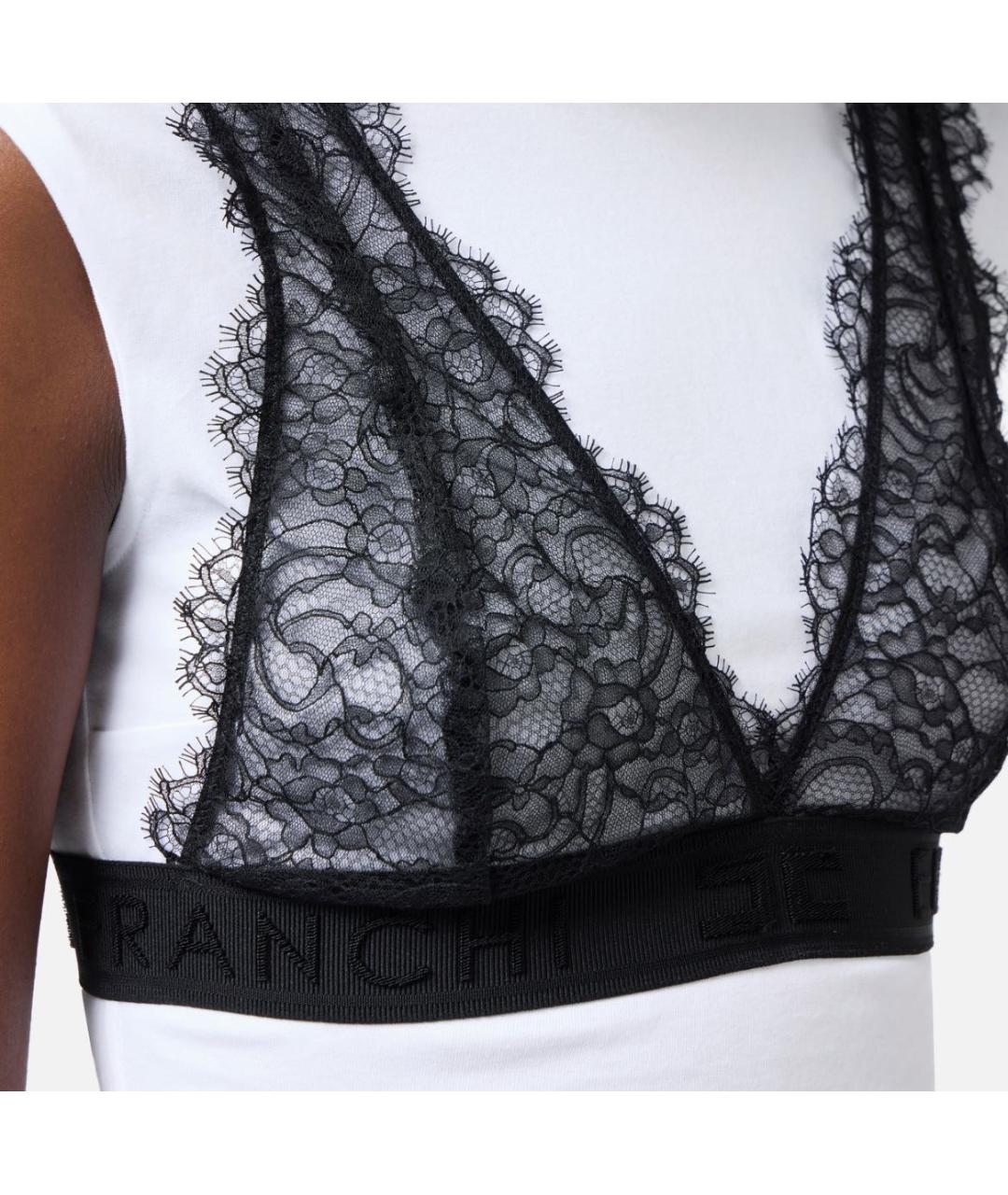 ELISABETTA FRANCHI Белая хлопковая футболка, фото 3