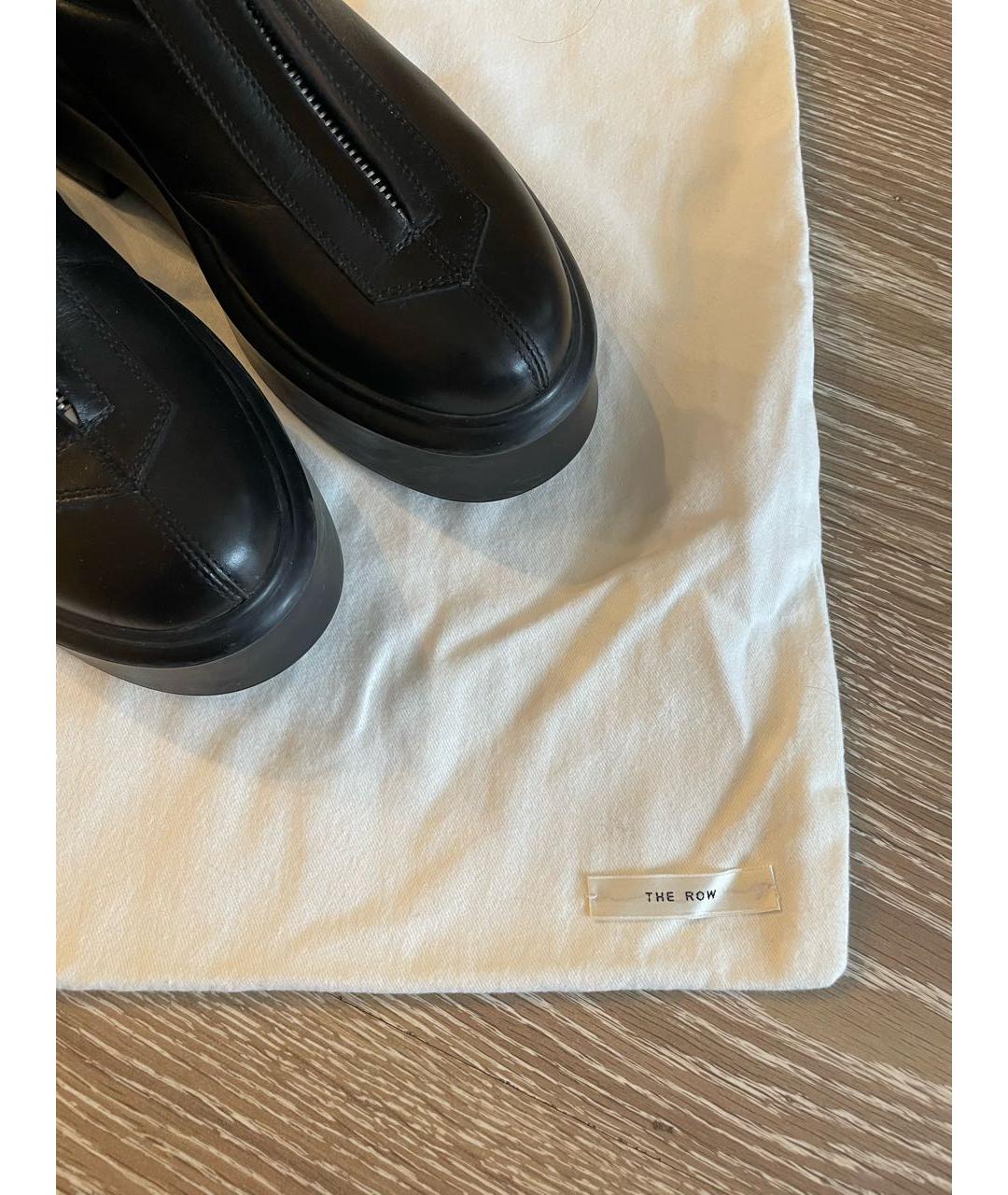 THE ROW Черные кожаные ботинки, фото 7