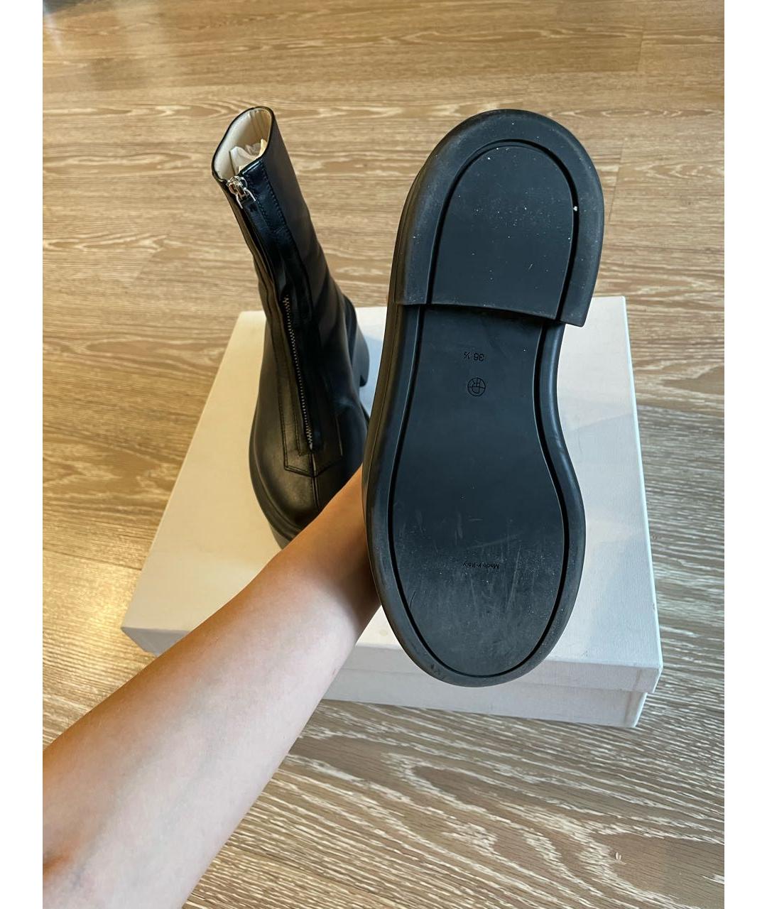 THE ROW Черные кожаные ботинки, фото 5