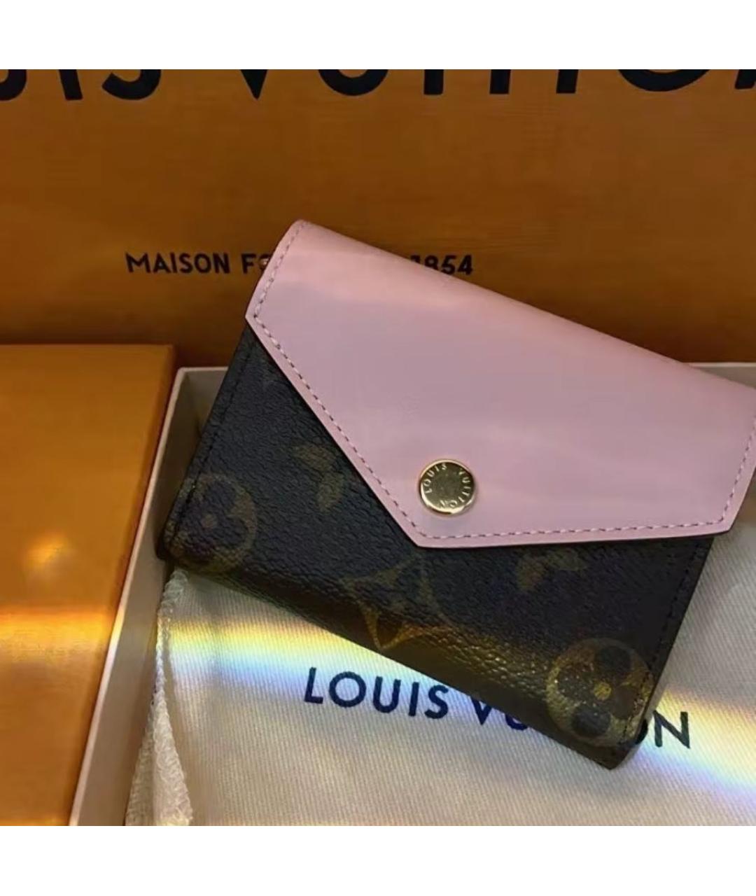 LOUIS VUITTON Коричневый кожаный кошелек, фото 6