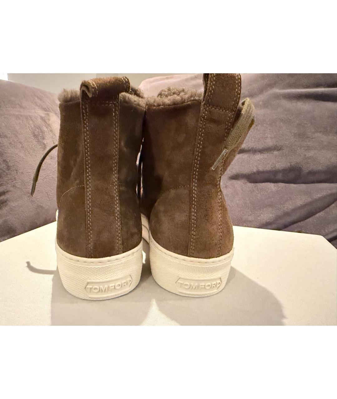 TOM FORD Хаки замшевые ботинки, фото 5