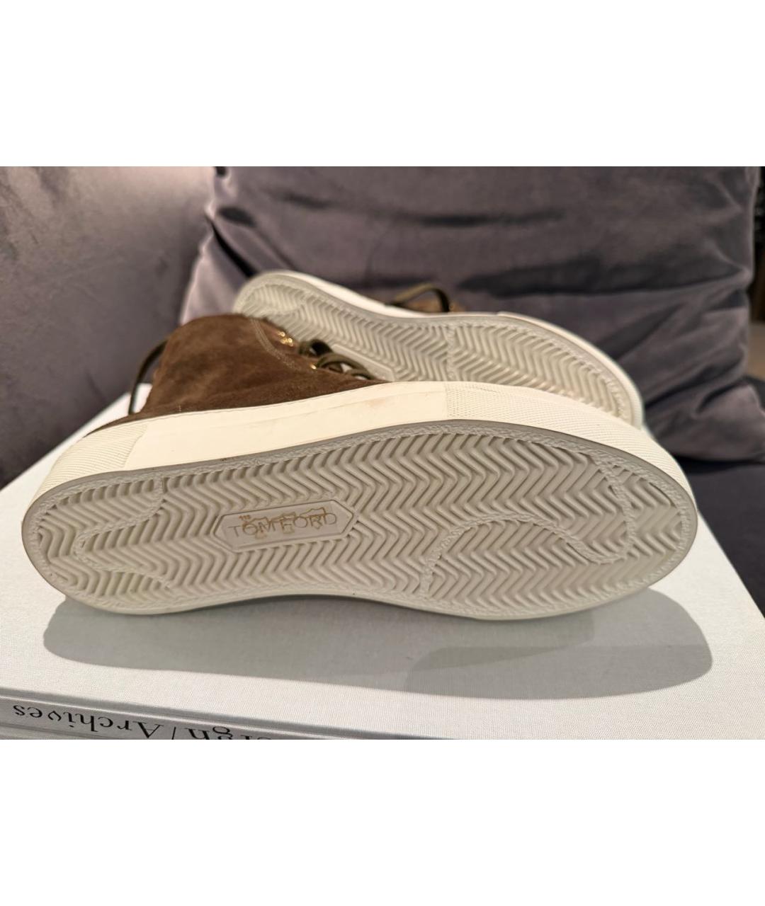 TOM FORD Хаки замшевые ботинки, фото 6