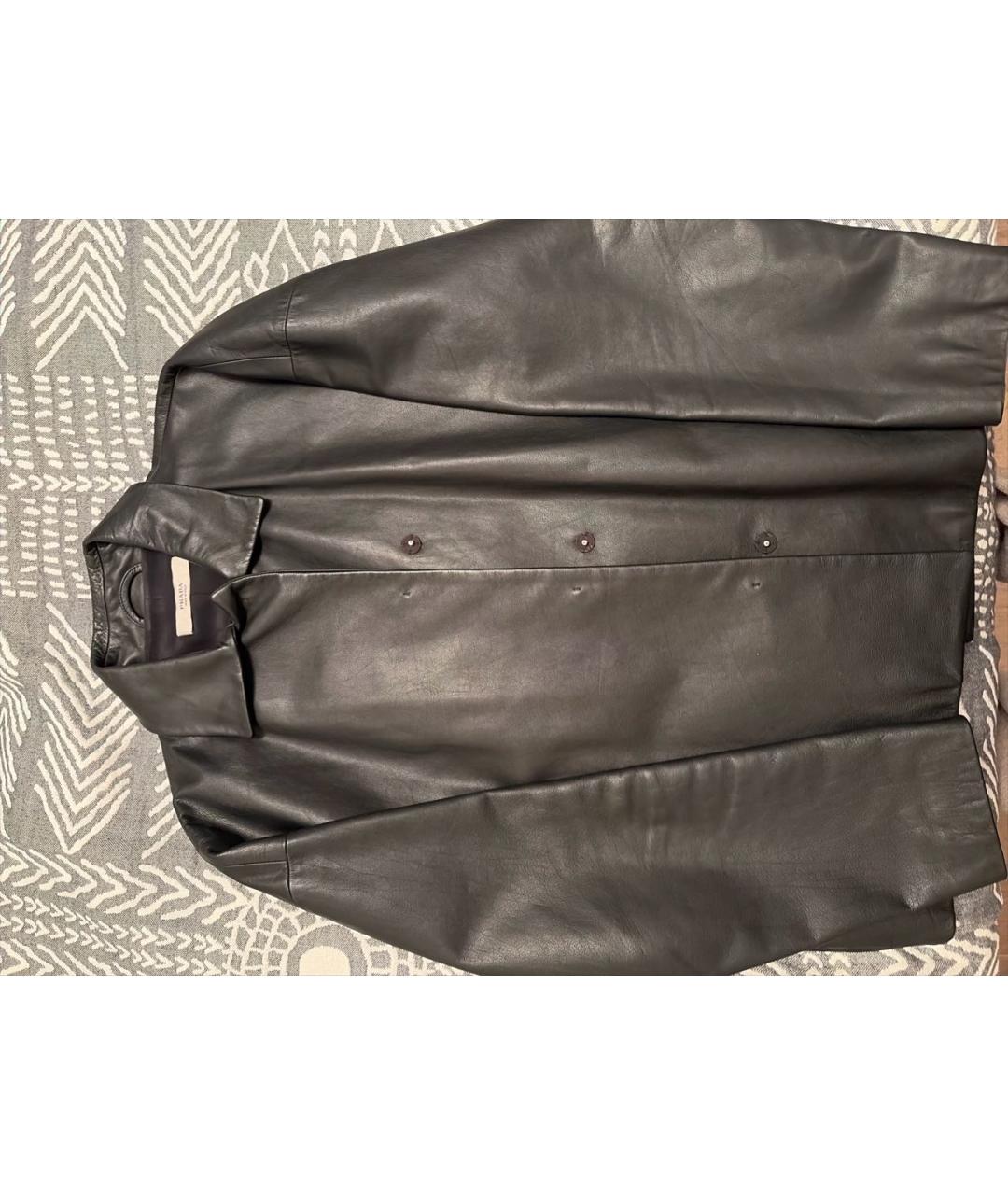 PRADA Черная кожаная куртка, фото 4