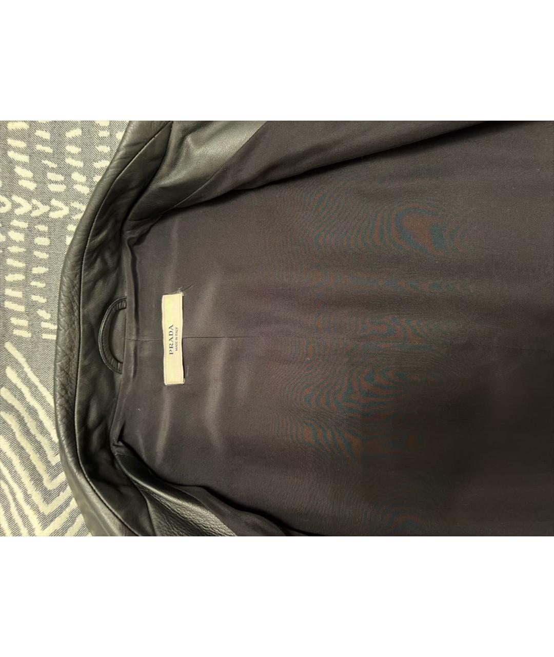 PRADA Черная кожаная куртка, фото 3